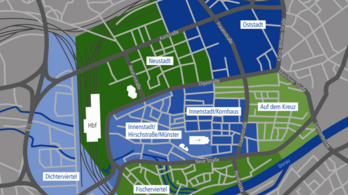 Karte: Ausbaugebiet Ulm