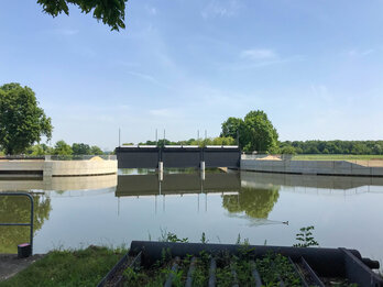 Download Pressebild: Donauradweg am Ersinger Wasserkraftwerk ist wieder frei