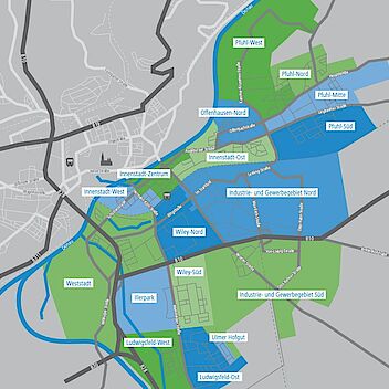 Karte Glasfaser-Ausbau Innenstadt Neu-Ulm Karte Glasfaser-Ausbau Innenstadt Neu-Ulm