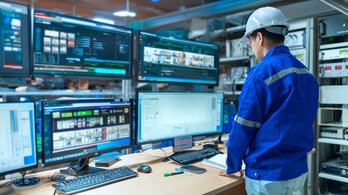 Engineer,Working,At,Control,Room,manager,Control,System,technician,Man,Monitoring,Program