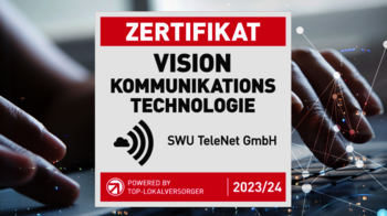 Bild: Auszeichnung Top-Lokalversorger 2023/2024: "Vision Kommunikationstechnologie" im Bereich Kommunikationstechnologie