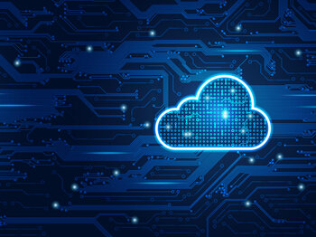 JPG: Cloud auf technischem Platinen Hintergrund