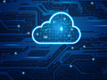 JPG: Cloud auf technischem Platinen Hintergrund
