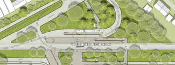 Ausschnitt der Planung der Wendeschleife Donaustadion