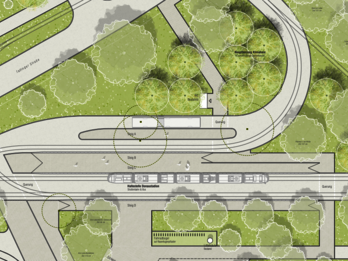 Ausschnitt der Planung der Wendeschleife Donaustadion