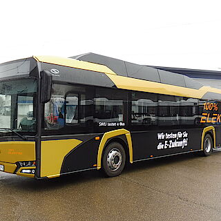 Download Pressebild: neuer Elektrobus im Testbetrieb