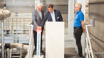 Pressefoto: Inbetriebnahme: Trinkwasser-Hochbehälter Kuhberg