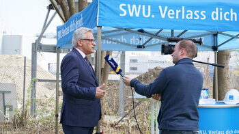 SWU TeleNet Glasfaser Spatenstich Oberbürgermeister Gunter Czisch
