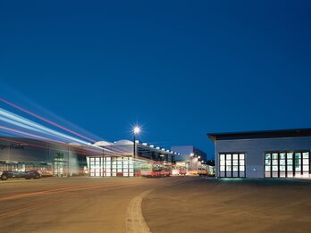 SWU Betriebshof bei Nacht